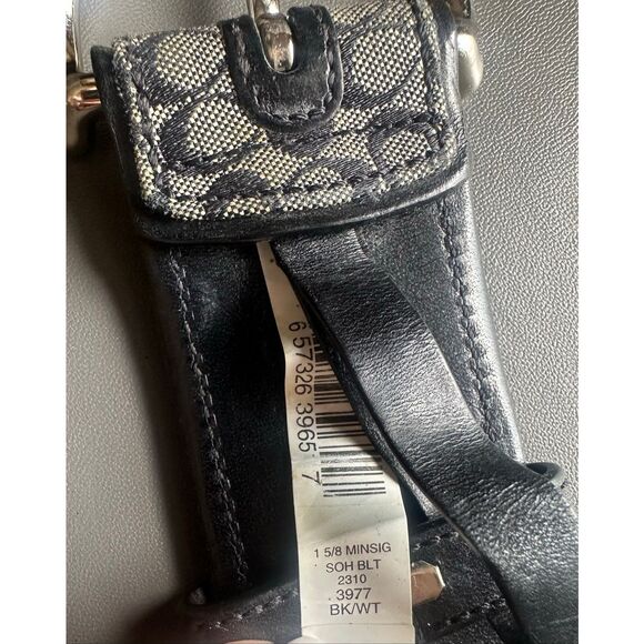 Coach Classic Mini Monogram Silver Buckle Black and white Belt 3977 main image 13